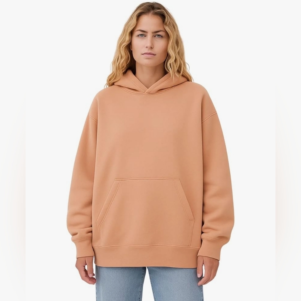 NWT Milltex Hoodie Heavyweight 280 GSM Pullover  Sweatshirt Mocha Mousse M 😀